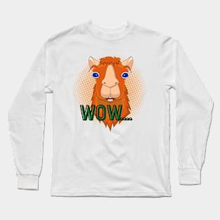 WOW Llama Art Long Sleeve T-Shirt